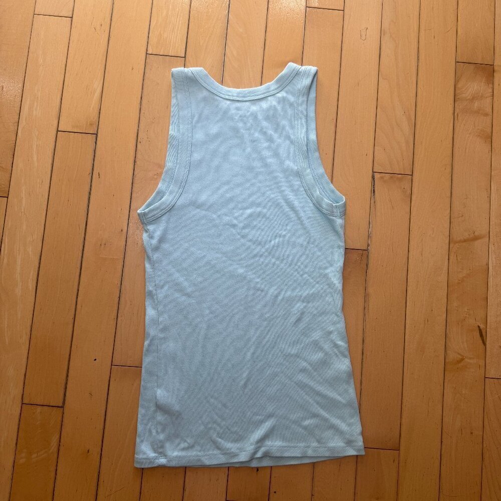A NEW DAY High Neck Ribbed Tank Top Size Small Light Blue Green Color - Picture 4 of 7